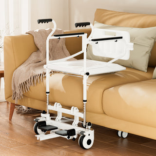 💕Transfer Wheelchair with Lift – 250 lb Capacity, Removable Split Seat for Patient Mobility