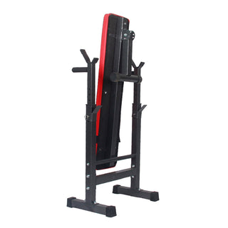 Adjustable Weight Bench Folding Press w/Barbell Rack Pec