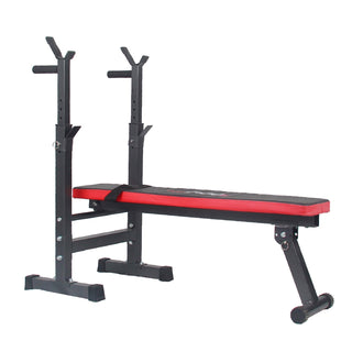 Adjustable Weight Bench Folding Press w/Barbell Rack Pec