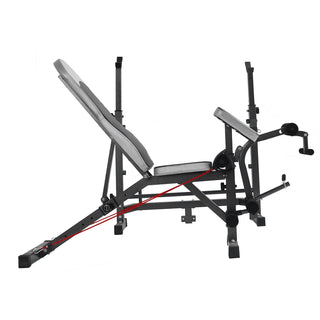 Full Body Adjustable Weight Bench Folding Press W/Barbell Rack