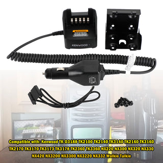 KVC-14 Car Battery Charger For Kenwood TK2100 K2140 K2148 K2160 K3178 Radios