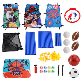 5In1 Multi Toss Game Set Play Football,Baseball,Basketball,Rugby And Fly Ball