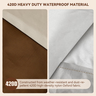 420D Circular Waterproof Patio Furniture Cover for Outdoor Table and Chair