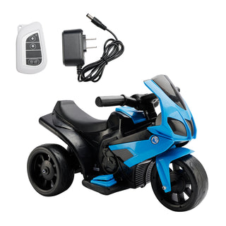 3Wheel 6V Kid Ride On Motorcycle Electric Toy With Remote Control LED Light Blue