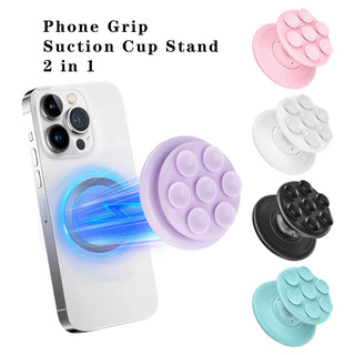 Phone Grip for Magnetic Phone Holder Silicone Suck-Up Mount Suction Cup Stand