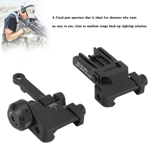 Folding Back Up Iron Sight Flip Up Front Rear Set Picatinny Rail KAC300