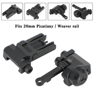Folding Back Up Iron Sight Flip Up Front Rear Set Picatinny Rail KAC300