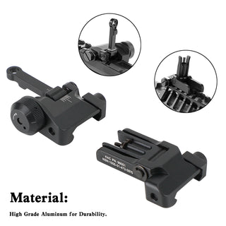 Folding Back Up Iron Sight Flip Up Front Rear Set Picatinny Rail KAC300