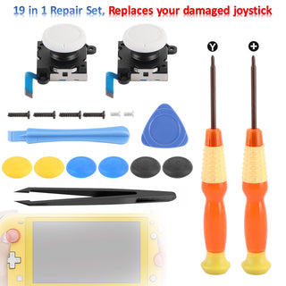 19 in 1 Repair Set w/3D Analog Sensor Stick+Tool Fit for Switch Lite Joystick