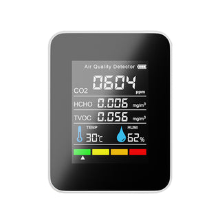 5 In 1 Temperature Humidity Tester Air Quality Carbon Dioxide HCHO Monitor