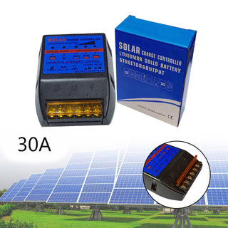 Solar Charge Controller PWM 30A 12V Solar Panel Battery Control Adapter Blue