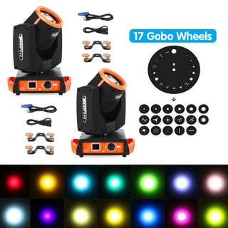 2Pcs 230W 7R Beam Zoom Sharpy 8 Prism DMX Stage Lighting Moving Head Light Disco