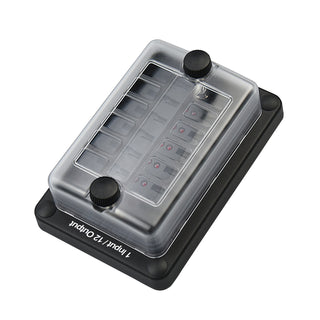 One in Twelve out Blade Fuse Box Block Holder for Car Marine Boat RV Waterproof