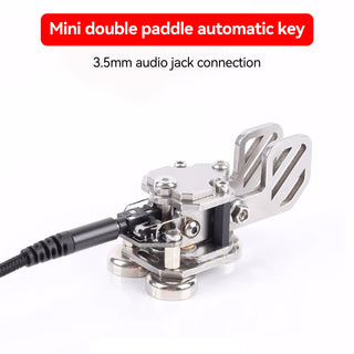 Stainless Steel Double paddle HF Shortwave Automatic Key CW Key Morse Code Key