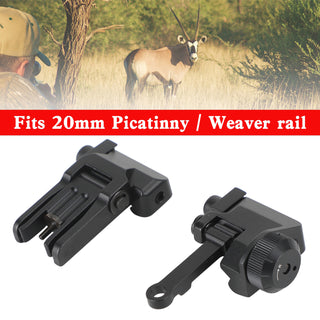 Folding Back Up Iron Sight Flip Up Front Rear Set Picatinny Rail KAC300