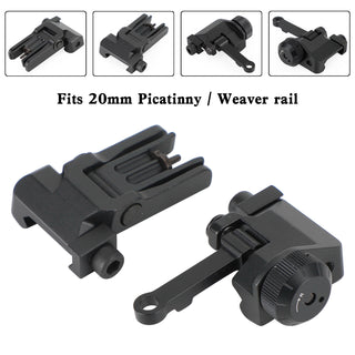Folding Back Up Iron Sight Flip Up Front Rear Set Picatinny Rail KAC300