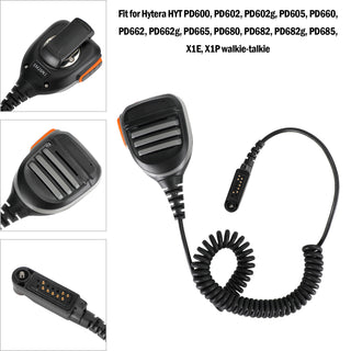 Hand Microphone Speaker Fit for HYT PD600 PD602 PD605 PD660 PD662 X1E X1P Radio