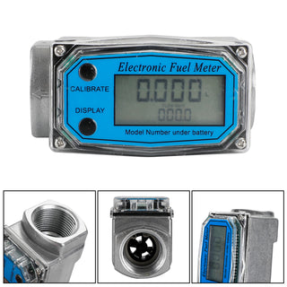 1" Digital Turbine Flow Meter LCD Display Flowmeter Flow Rate Of 10-100LPM