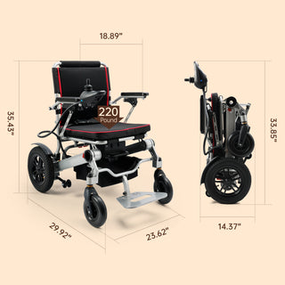 Portable Power Wheelchair — 3‑Second Fold, Airline‑Ready Battery