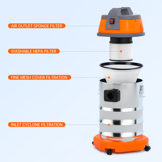 Topteng Wet Dry Blow Three Uses 10 Gallon 3200w 8 Peak Hp Stainless Steel Vacuum Cleaner