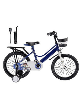 16" Kids Bike for Boys and Girls with auxiliary wheels & Rack Dark Blue