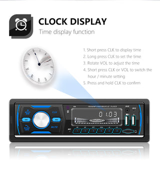 1 Din Car Radio Stereo MP3 Player USB AUX FM AM RDS DAB+ Bluetooth In Dash Unit