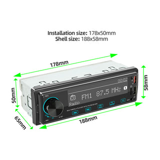 2.5D touch screen 1DIN Bluetooth Stereo Radio FM Car MP3 Player Remote Control