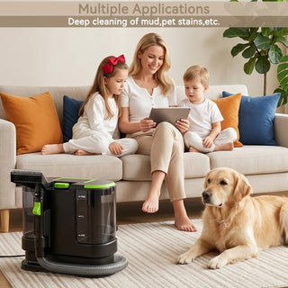 Portable Carpet Cleaner Machine Dual-Water Tank 16Kpa Upholstery Cleaner