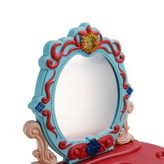 Toddler Makeup Table with Mirror and Chair Kids Vanity Set with Blowdryer for 3+