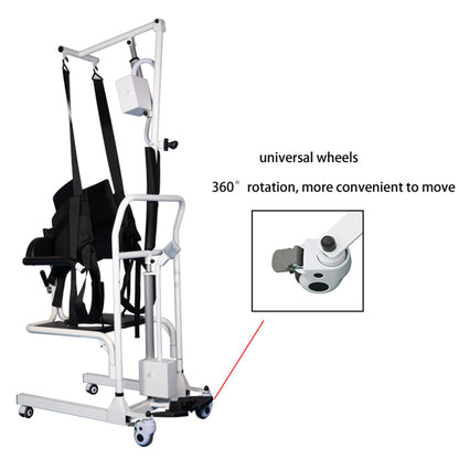 Electric Transfer Chair Patient Lift (4 in 1) for Home 180° Split Seat 330 lbs Load-Bearing for Elderly Disabled Handicapped Full Body Sling Portable