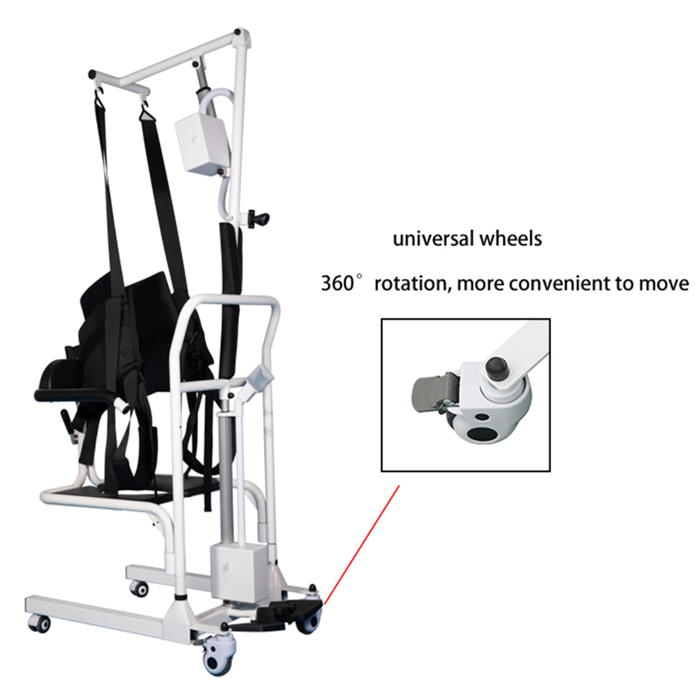 Electric Transfer Chair Patient Lift (4 in 1) for Home 180° Split Seat 330 lbs Load-Bearing for Elderly Disabled Handicapped Full Body Sling Portable