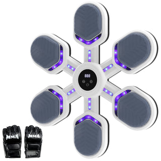 Music Boxing Machine Gym Office 9 Modes & 9 Speeds Boxing Workout Equipment Target for Home Boxing Wall Mount Machine for Adults Teens Smart Bluetooth Punching Trainer with Gloves