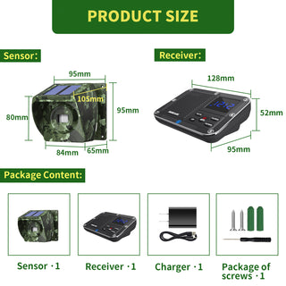 Solar Outdoor Powered Driveway Alarms Anti-Theft Wireless For Fish Pond Orchard