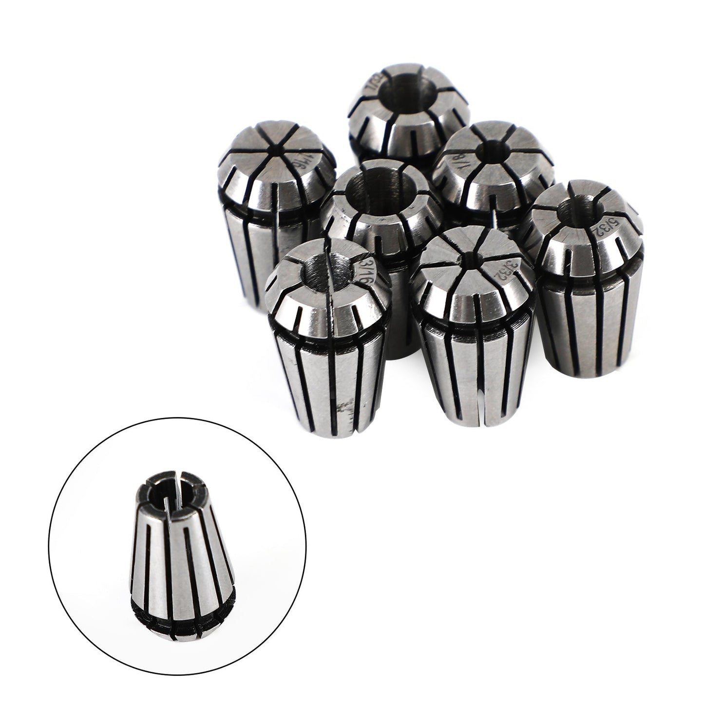 7Pcs ER11 Spring Collet Set For CNC Milling Lathe Tool Engraving Machine Steel Generic