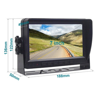 7" Wireless AHD 1080P Rear View Backup Camera Kit – 3-Channel Monitor for Truck, Trailer