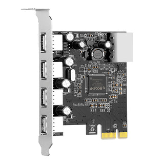 HUB PCIE to USB2.0 Expansion Card Moschip Desktop Adapter Card 4PIN Power Supply
