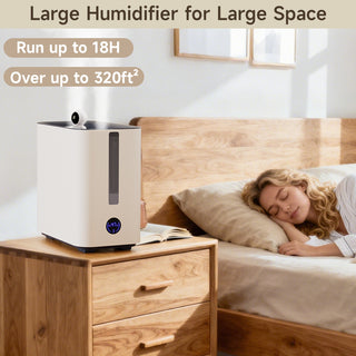 Top-Fill Smart Humidifier - 9.8L Large Capacity, Ultra-Quiet 34dB & Auto Shut-Off