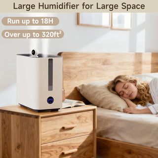 Top-Fill Smart Humidifier - 9.8L Large Capacity, Ultra-Quiet 34dB & Auto Shut-Off