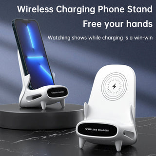3 in 1 Charging Desktop Stand Mini Chair Wireless Fast Charger Holder for Phones
