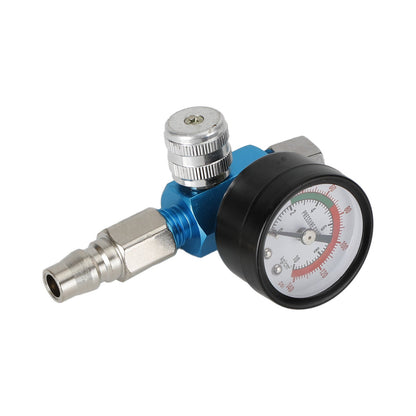 Blue Mini Air Regulator Valve Tool 1/4" Pressure Switch Gauge For Paint Gun Generic