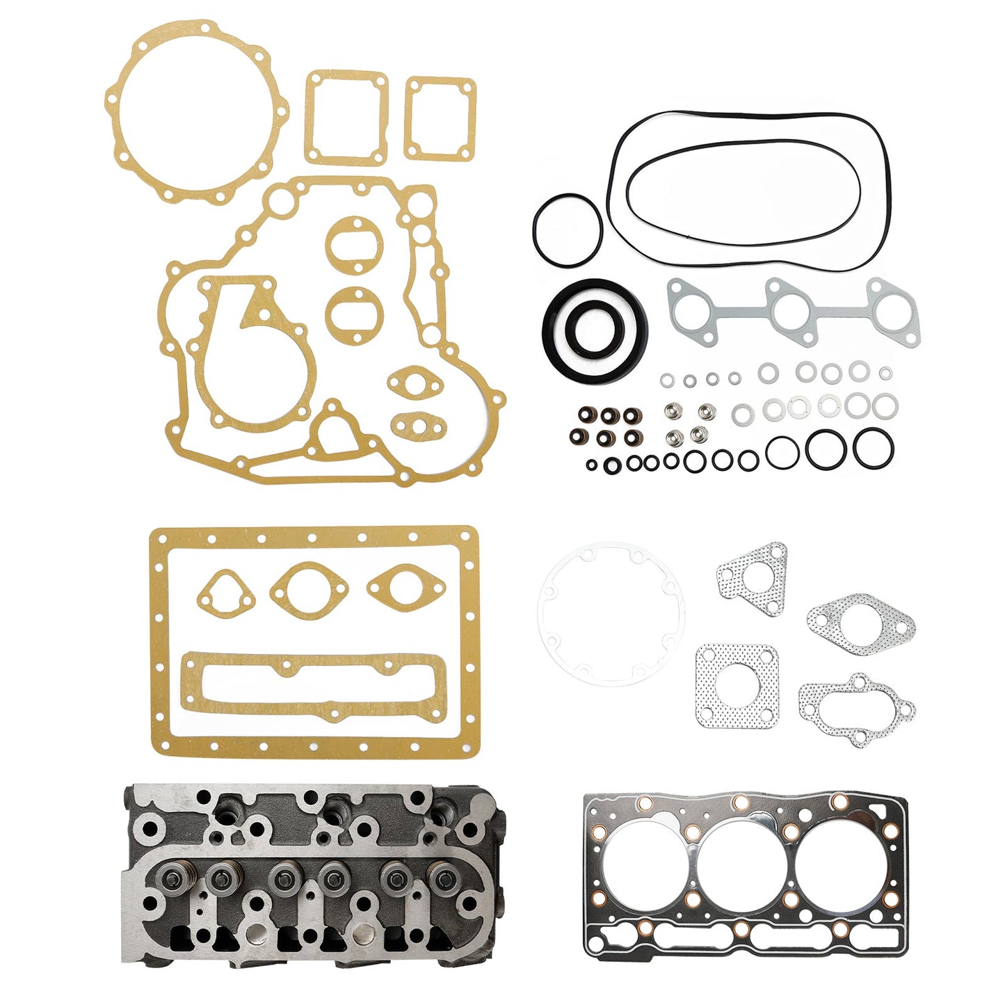 High-Quality D1005 Cylinder Head Assembly & Gasket Kit for Kubota D1005 Engine – 3 Cylinder, Cast Iron