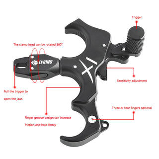 Compound Bow Release 3/4 Finger Thumb Trigger Caliper Grip