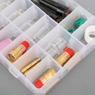 For WP-17/18/26 40PCS TIG Welding Torch Stubby Gas Lens  Glass Cup Kit