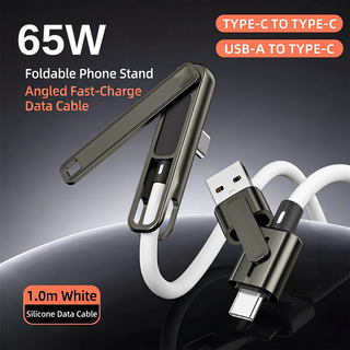 100W Silicone Zinc Alloy 3-in-1 Fast Charging Data Cable Stand for Watching TV Series and Playing Games - a popular charging cable for iPhone/Samsung/Android Phones