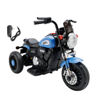3 Wheel Kids Ride On Motorcycle 6V Powered Electric Dual Drive Toy Car Blue Toy