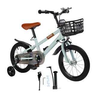 14"/16"/18" Children Bicycle Toddlers Bike with Training Wheels Basket Kickstand