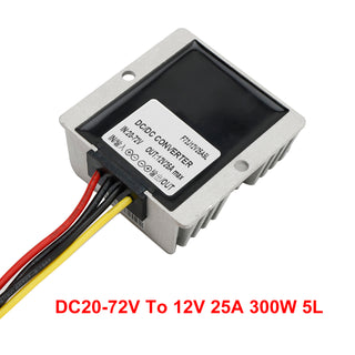 WaterProof 20-72V to 12V 25A 300W Step Down DC/DC Power Converter Regulator