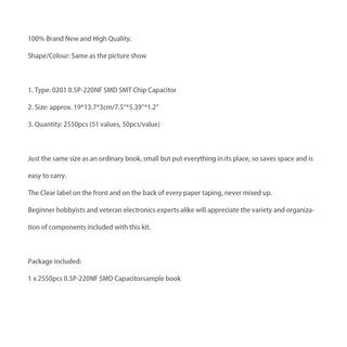 SMD1206 Capacitor sample book 80 values * 25pcs=2000pcs Capacitor kit SMD