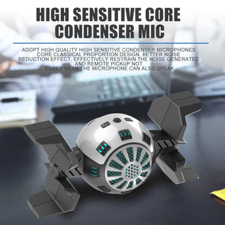USB Desktop Game Microphone Condenser Mic Live Streaming Kit Podcast Recording