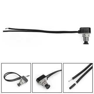 1pc Normally Open Momentary Self-resetting Push Button Reset Switch w/Wire Black